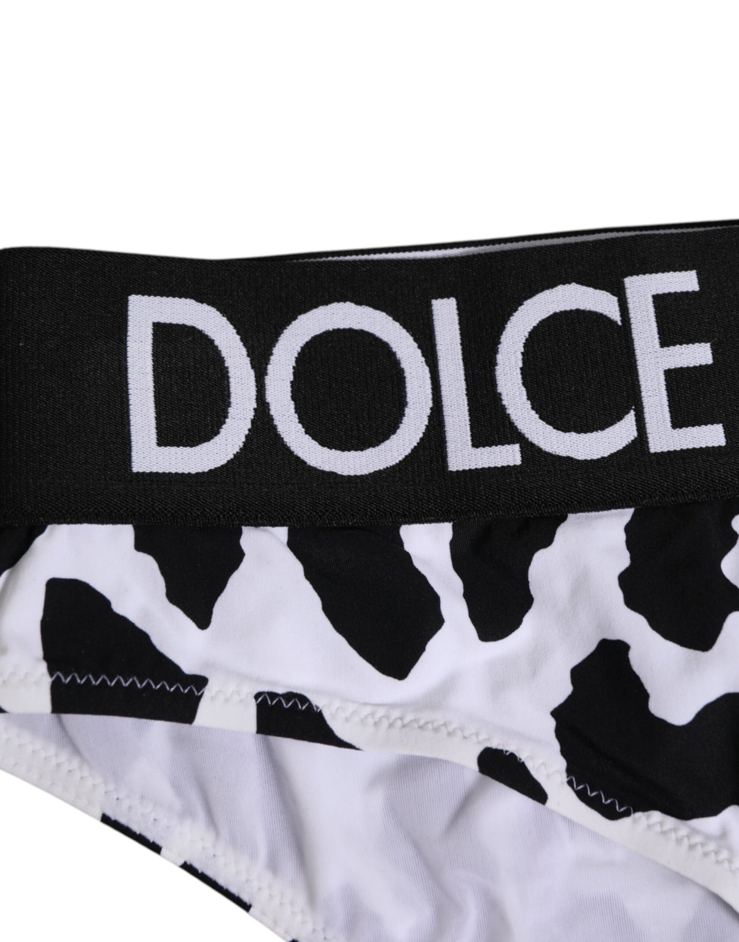 Dolce & Gabbana White Leopard Nylon High Waist Panty Underwear