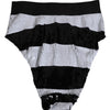 Dolce & Gabbana Black White Sequin High Waist Panty Underwear