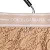 Dolce & Gabbana Beige Lace Nylon High Waist Panty Underwear