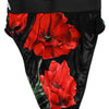 Dolce & Gabbana Black Floral Silk High Waist Panty Underwear