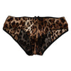Dolce & Gabbana Brown Leopard Silk Mid Waist Panty Underwear