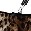Dolce & Gabbana Brown Leopard Silk Mid Waist Panty Underwear