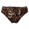 Dolce & Gabbana Brown Leopard Silk Mid Waist Panty Underwear