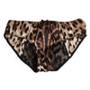 Dolce &amp; Gabbana Seiden-Slip mit braunem Leopardenmuster und mittelhohem Bund