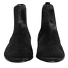 Dolce & Gabbana Black Leather Fur Men CHELSEA Boots Shoes
