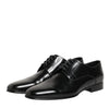 Dolce & Gabbana Black Calfskin Leather Derby Men Dress Shoes