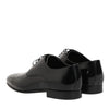 Dolce & Gabbana Black Calfskin Leather Derby Men Dress Shoes