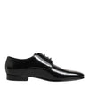Dolce & Gabbana Black Calfskin Leather Derby Men Dress Shoes