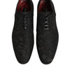 Dolce & Gabbana Black Brocade Lace Up Derby Men Dress Shoes