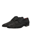 Dolce & Gabbana Black Brocade Lace Up Derby Men Dress Shoes