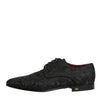 Dolce & Gabbana Black Brocade Lace Up Derby Men Dress Shoes