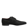 Dolce & Gabbana Black Brocade Lace Up Derby Men Dress Shoes