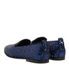Dolce & Gabbana Blue Sequined Loafers Slippers Men Dress Shoes