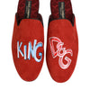 Dolce & Gabbana Red Suede DG King Men House Slippers Shoes