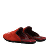 Dolce & Gabbana Red Suede DG King Men House Slippers Shoes