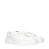 Dolce & Gabbana White Leather Low Top Sneakers