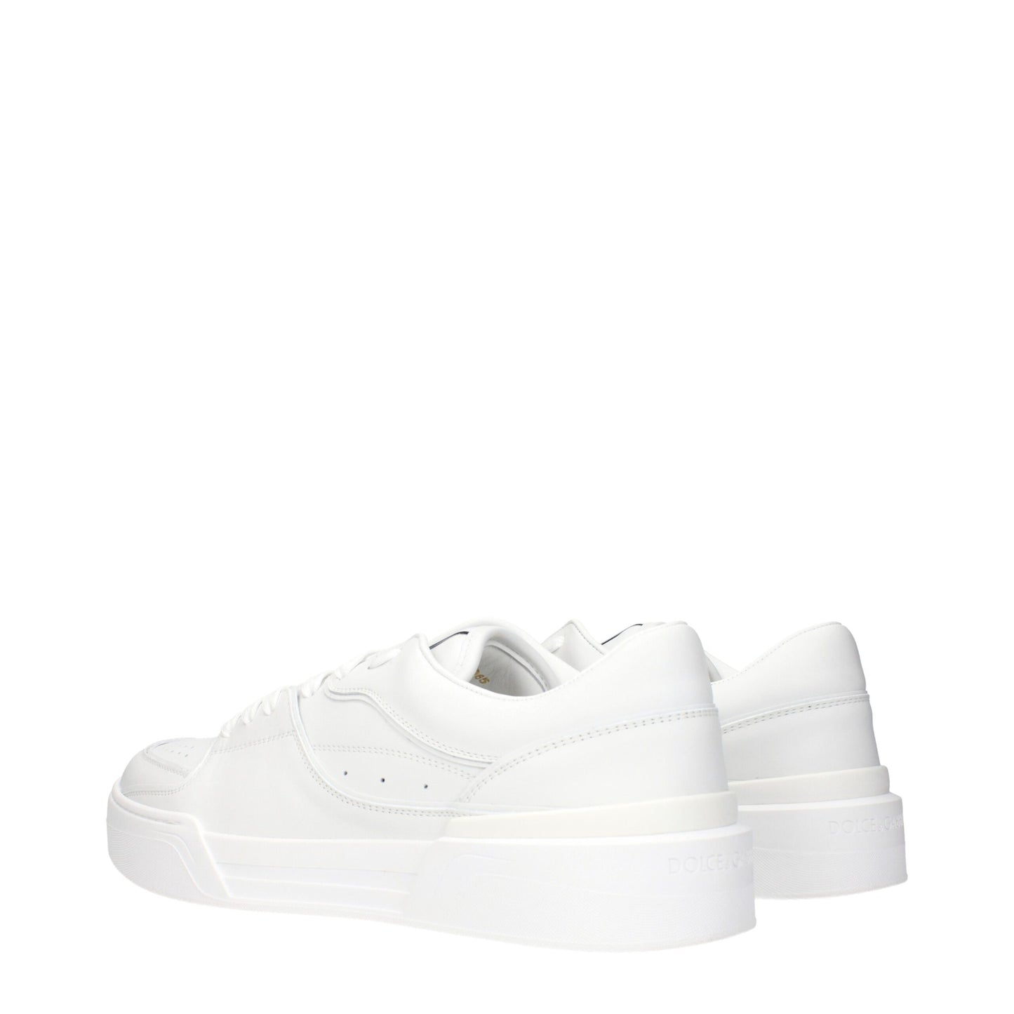 Dolce & Gabbana White Leather Low Top Sneakers