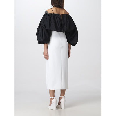 PINKO White Polyester Midi Skirt