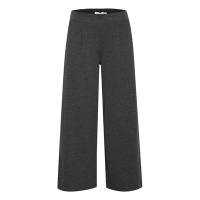 ICHI Gray Recycled Polyester Flared Pants