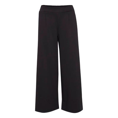 ICHI Black Recycled Polyester Flared Pants
