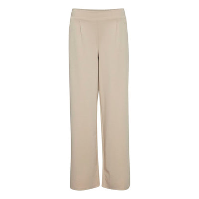 ICHI Beige Recycled Polyurethane Casual Pants