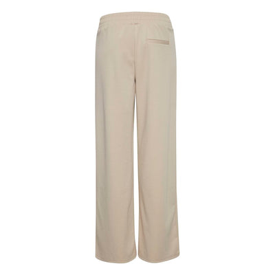 ICHI Beige Recycled Polyurethane Casual Pants