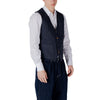 Gianni Lupo Blue Cotton Waistcoat