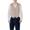 Gianni Lupo Beige Cotton Waistcoat
