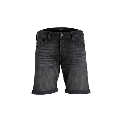 Jack Jones Black Cotton Bermuda Shorts