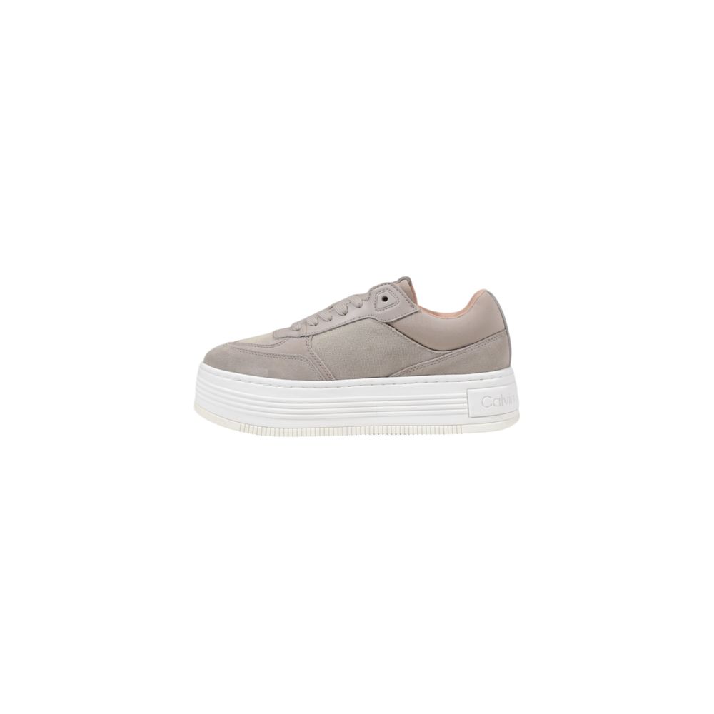 Calvin Klein Jeans Beige Recycled Cotton Platform Sneakers