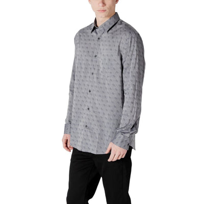 Guess Gray Cotton Pattern Shirt