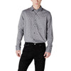 Guess Gray Cotton Pattern Shirt
