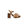 Alviero Martini Prima Classe Beige Leather Platform Sandals