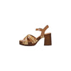 Alviero Martini Prima Classe Beige Leather Platform Sandals