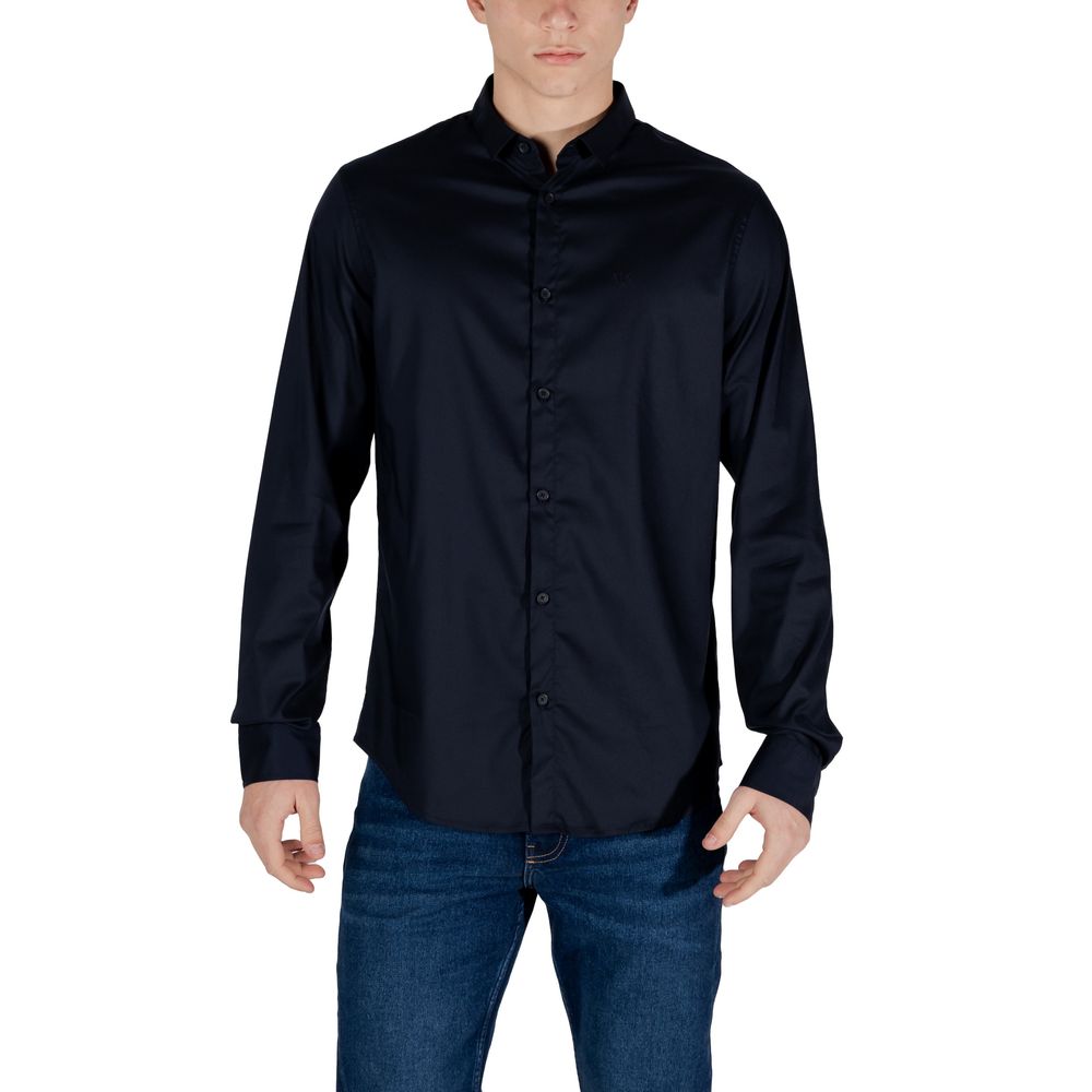 Armani Exchange Blue Lyocell Dress Shirt