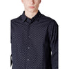 Armani Exchange Blue Cotton Pattern Shirt