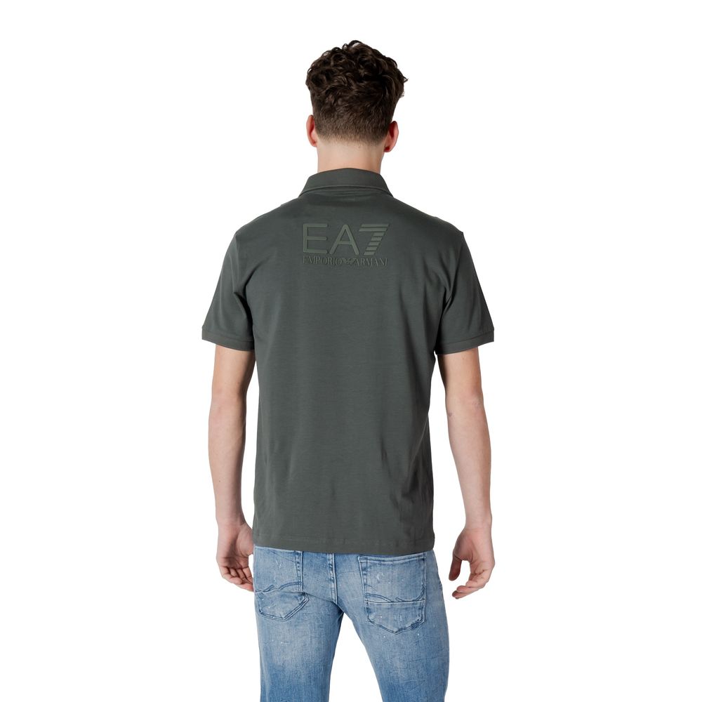 EA7 Emporio Armani Green Cotton Polo Shirt