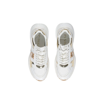 PINKO White Leather Chunky Sneakers
