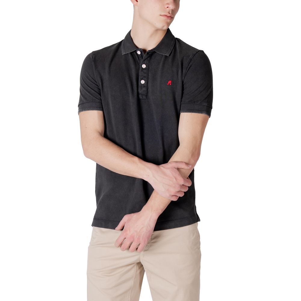 Replay Schwarzes Baumwoll-Poloshirt