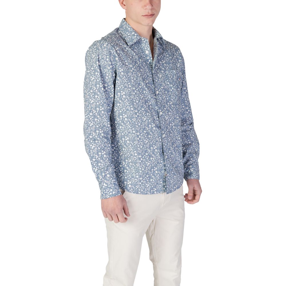 Replay Light Blue Cotton Pattern Shirt