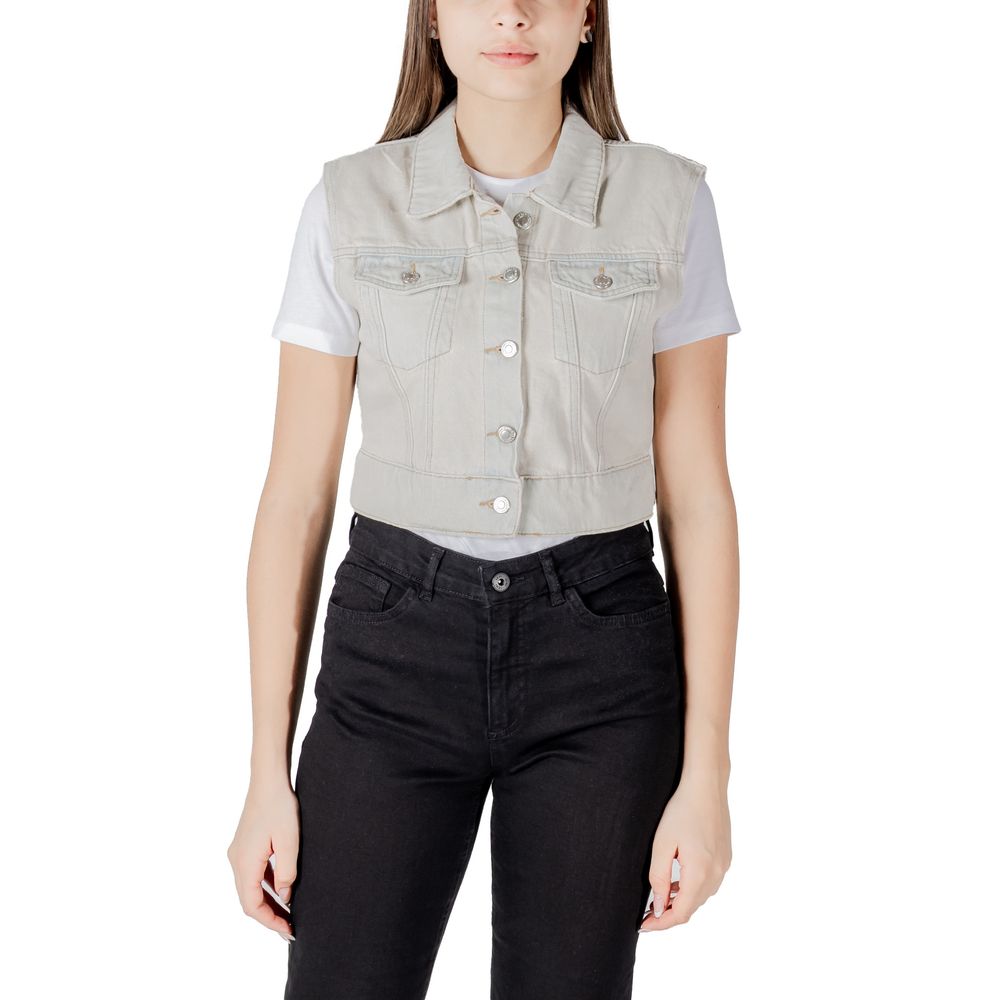 Nur hellblaue ärmellose Baumwolljacke