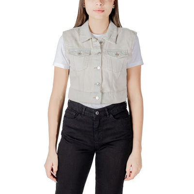 Nur hellblaue ärmellose Baumwolljacke