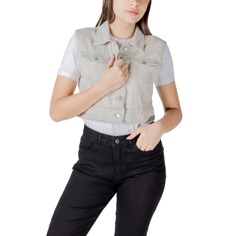 Nur hellblaue ärmellose Baumwolljacke