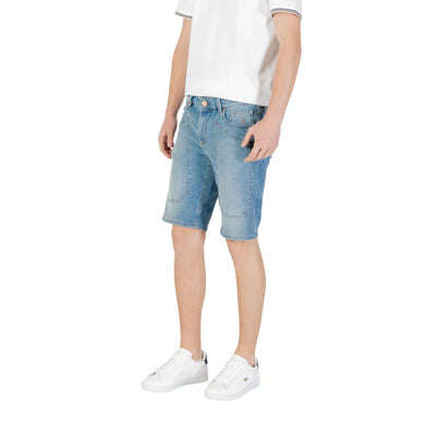 Jeckerson Light Blue Cotton Bermuda Shorts
