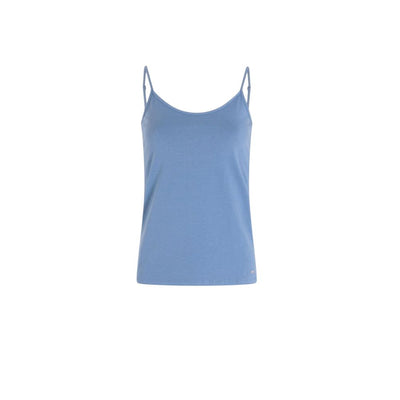 Morgan De Toi Blue Cotton Tank Tops