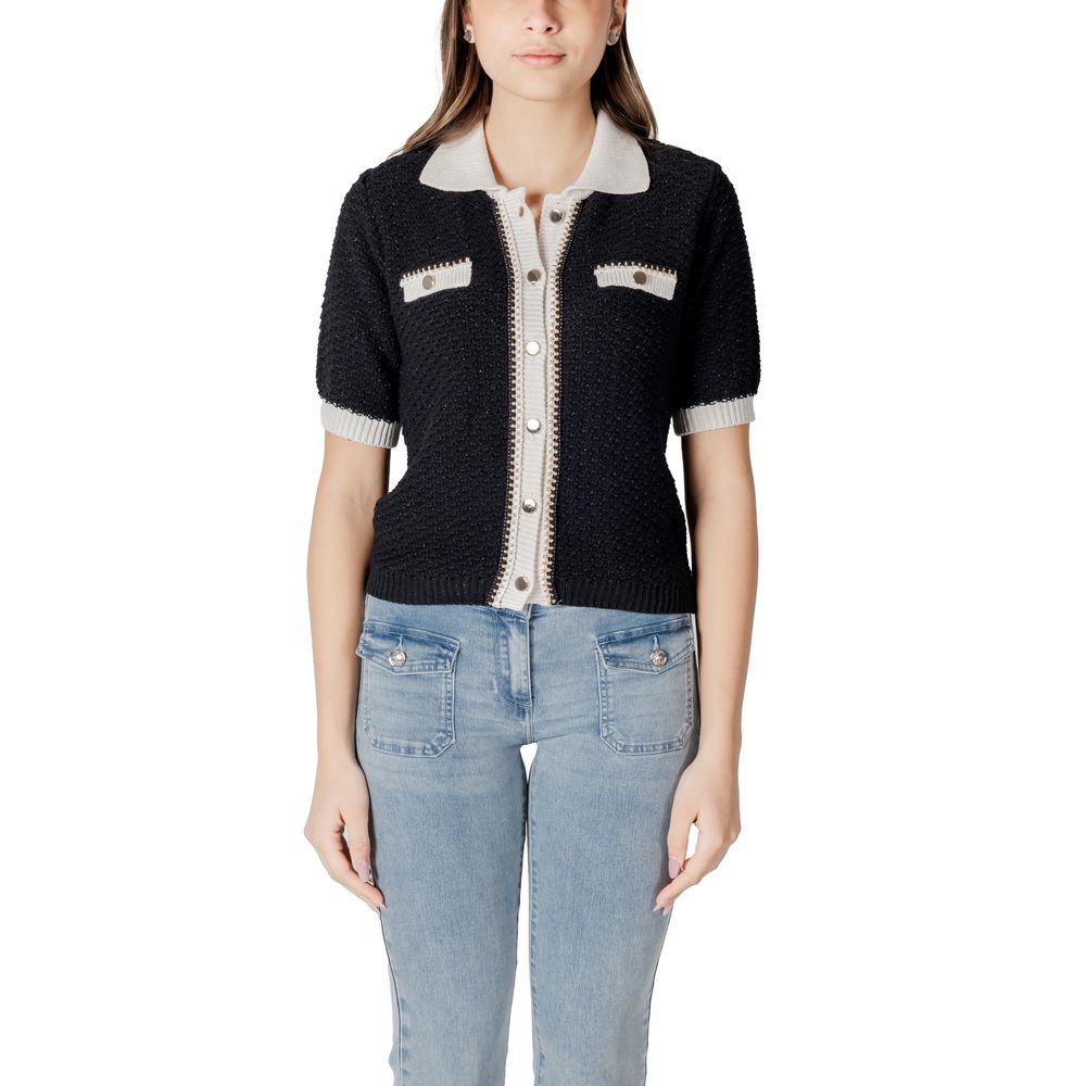 Schwarzer Pullover aus recycelter Baumwolle von Morgan De Toi