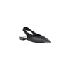 PINKO Black Leather Flat Sandals