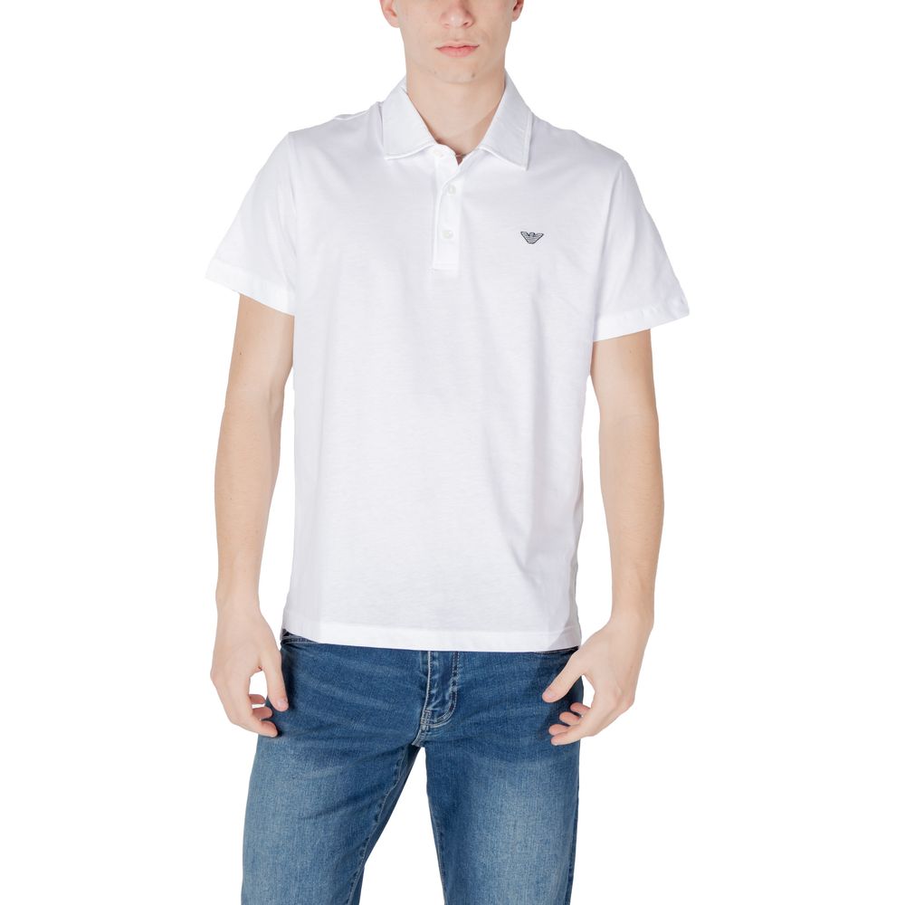 Emporio Armani Unterwäsche Weißes Baumwoll-Poloshirt