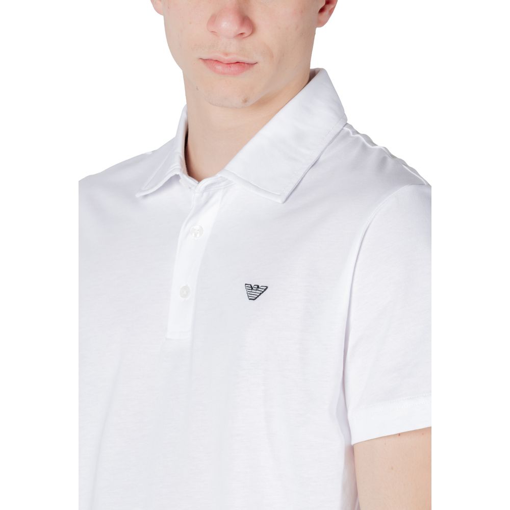 Emporio Armani Unterwäsche Weißes Baumwoll-Poloshirt