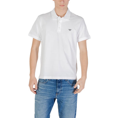 Emporio Armani Unterwäsche Weißes Baumwoll-Poloshirt